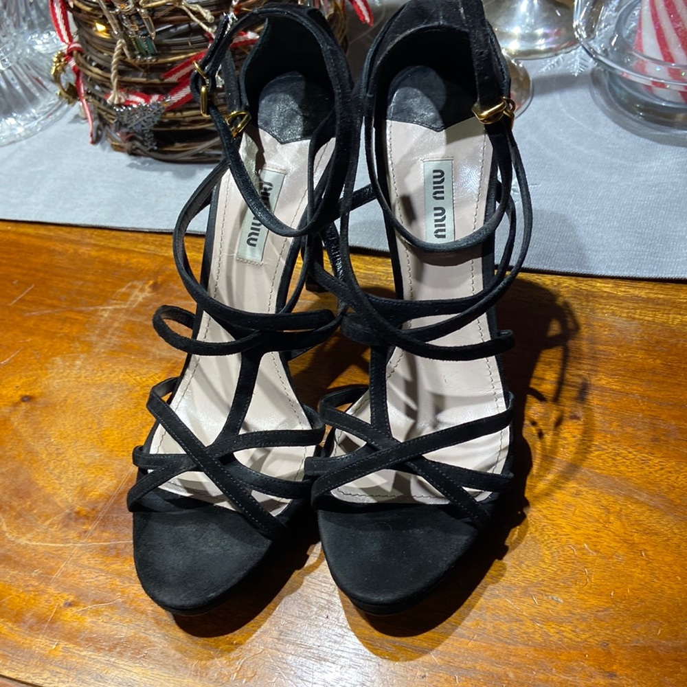 Miu Miu Suede stilettos in blac Vintage used